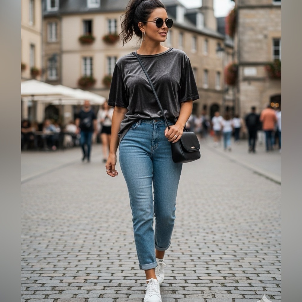Old Navy Gray Velvet Top